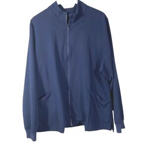 Mandala Equa-Tek‎ Technology Medical Scrub Jacket Navy Zip Front 3XL Stretch